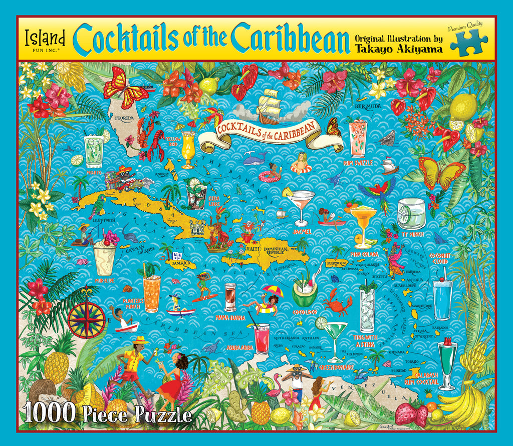 Cocktails of the Caribbean Jigsaw Puzzle - 1000 Piece Puzzle for Adults - Made in the USA Cocktails of the Caribbean Jigsaw Puzzle - 1000 Piece Puzzle for Adults - Made in the USA